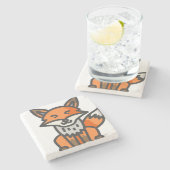 Fuchs Steinuntersetzer (Seitenansicht)