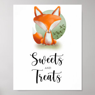 Fuchs - Süßigkeiten und Leckereien Baby Shower Poster