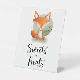 Fuchs - Süßigkeiten und Leckereien Baby Shower Sockelschild