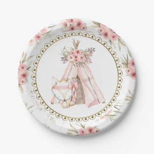 Fuchs TeePee Stammes-Baby-Partyservietten aus Papi Pappteller