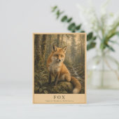 Fuchs Temperierte Wälder VINTAGE Postkarte (Stehend Vorderseite)