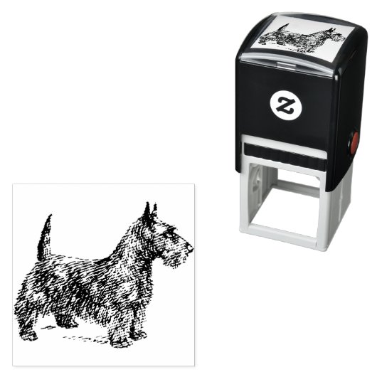 Fuchs-Terrier-Zeichnung Permastempel (Beispiel)