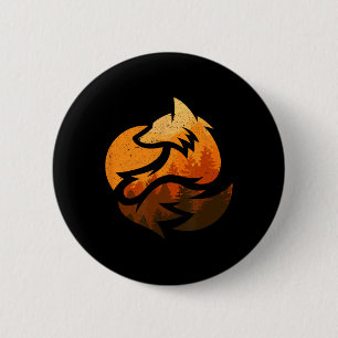 Fuchs Tierdesign Geschenke Mit Natur Bäume Jagd Button