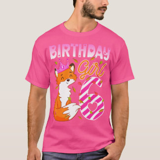 Fuchs-Tierliebhaber 6. Geburtstag Mädchen Fuchs B- T-Shirt