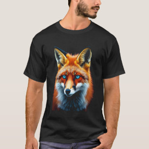 Fuchs, Tierporträt, blau T-Shirt