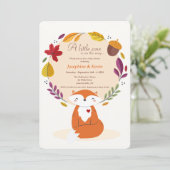 Fuchs und Blätter Kinderdusche Einladung (Stehend Vorderseite)