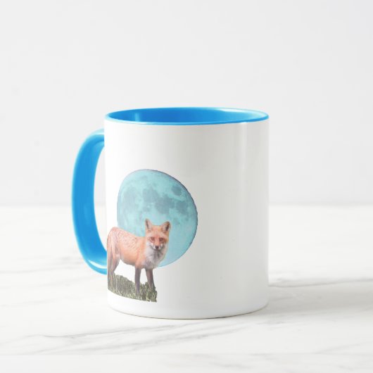 Fuchs und Blauer Mond Tasse (Vorderseite Links)