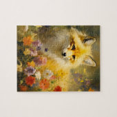 Fuchs und Blume im Frühjahr Puzzle (Horizontal)