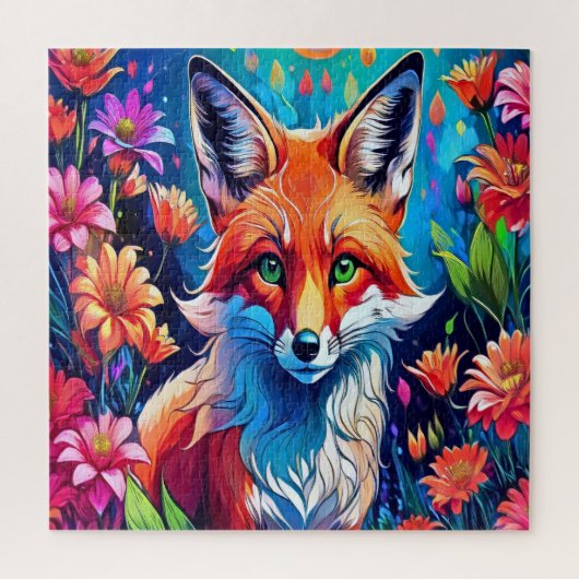 Fuchs und Blume Puzzle (Vertikal)