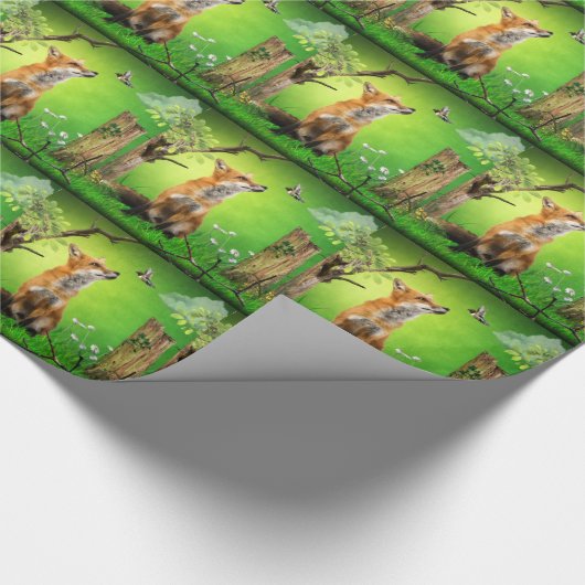 Fuchs und der Summenvogel Geschenkpapier (Ecke)