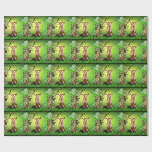 Fuchs und der Summenvogel Geschenkpapier (Flach)