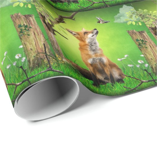 Fuchs und der Summenvogel Geschenkpapier (Rolleneckpunkt)