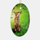 Fuchs und der Summenvogel Keramik Ornament (Rechts)