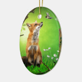 Fuchs und der Summenvogel Keramik Ornament (Links)