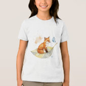 Fuchs und ein Schmetterling Tri-Blend Shirt (Vorderseite)