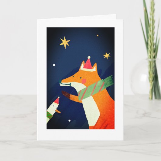 FUCHS UND ENTE WEIHNACHTSKARTE KARTE (Vorderseite)