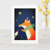 FUCHS UND ENTE WEIHNACHTSKARTE KARTE (Gelbe Blume)