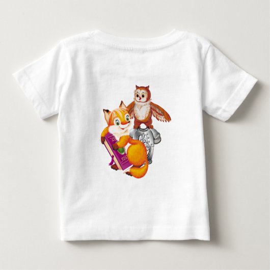 Fuchs und Eule Baby T-shirt (Rückseite)