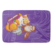 Fuchs und Eule Badematte (Vorderseite)