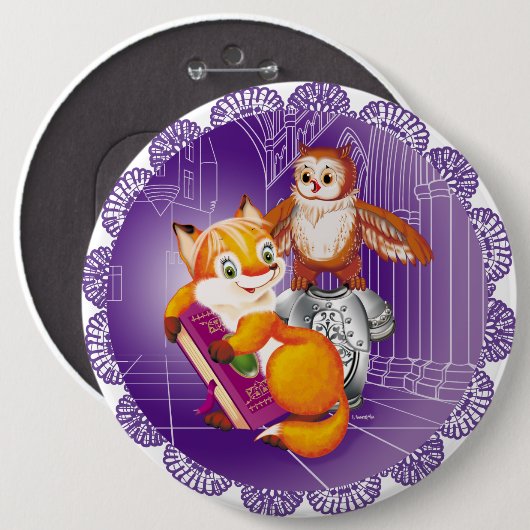 Fuchs und Eule Button (Vorne & Hinten)