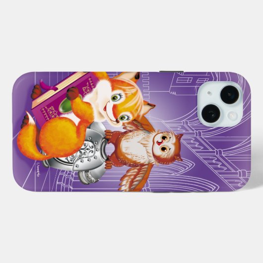 Fuchs und Eule Case-Mate iPhone Hülle (Rückseite (Horizontal))