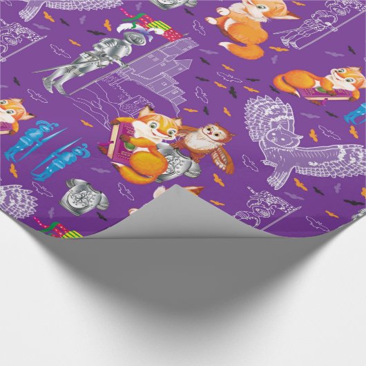 Fuchs und Eule Geschenkpapier (Ecke)