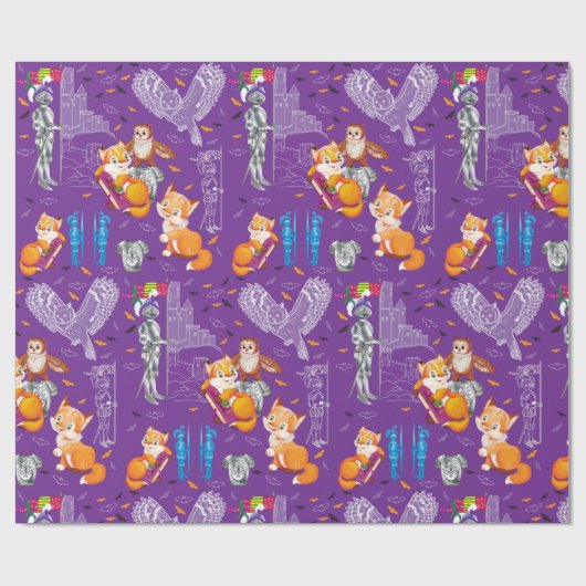 Fuchs und Eule Geschenkpapier (Flach)