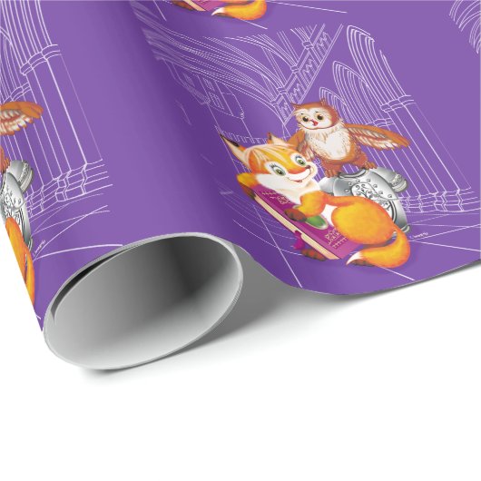 Fuchs und Eule Geschenkpapier (Rolleneckpunkt)