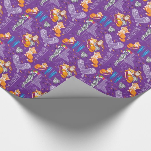 Fuchs und Eule Geschenkpapier (Ecke)