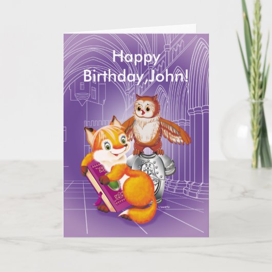 Fuchs und Eule Karte (Vorderseite)