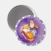 Fuchs und Eule Magnet (Vorderseite/Rückseite)