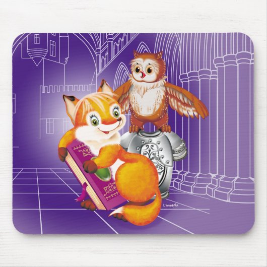 Fuchs und Eule Mousepad (Vorne)