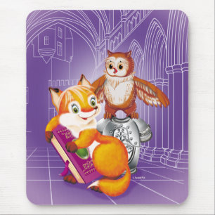 Fuchs und Eule Mousepad