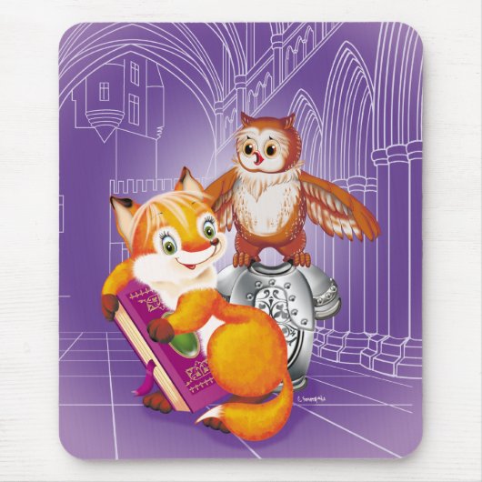 Fuchs und Eule Mousepad (Vorne)