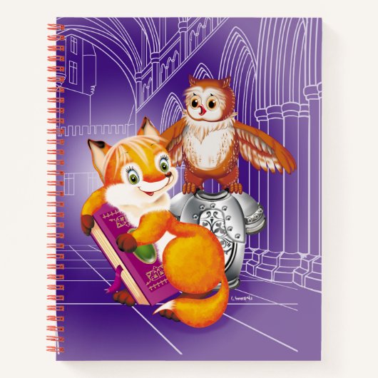 Fuchs und Eule Notizblock (Vorderseite)