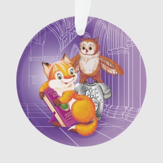 Fuchs und Eule Ornament (Vorderseite)