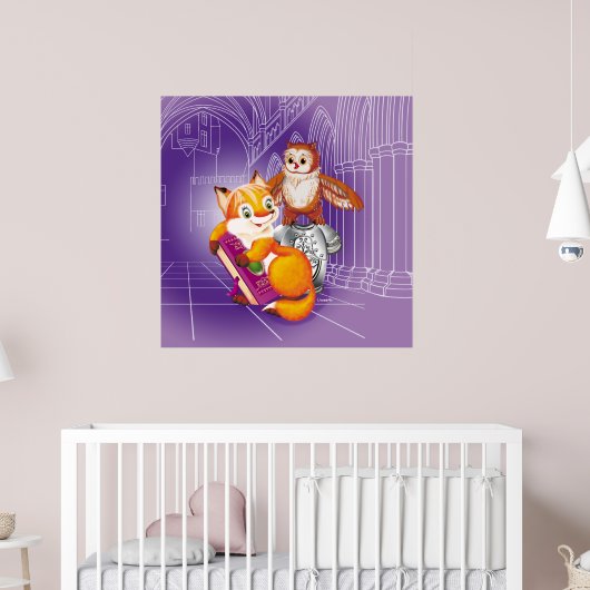 Fuchs und Eule Poster (Kinderzimmer 2)