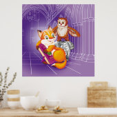 Fuchs und Eule Poster (Küche)
