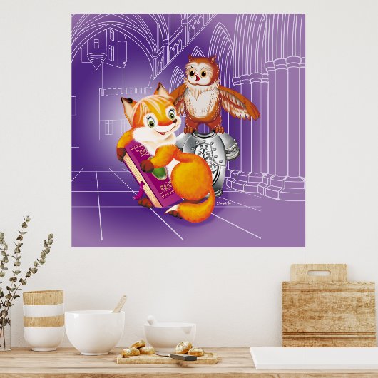 Fuchs und Eule Poster (Küche)
