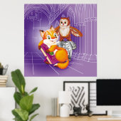 Fuchs und Eule Poster (Heimbüro)