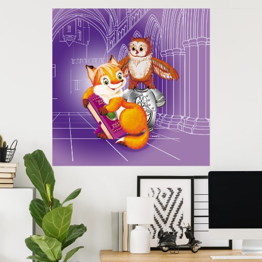 Fuchs und Eule Poster (Heimbüro)