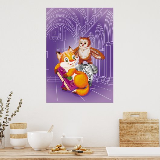 Fuchs und Eule Poster (Küche)