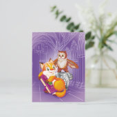 Fuchs und Eule Postkarte (Stehend Vorderseite)