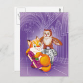 Fuchs und Eule Postkarte (Vorne/Hinten)