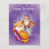 Fuchs und Eule Postkarte (Vorderseite)