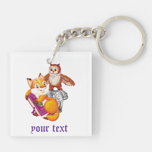 Fuchs und Eule Schlüsselanhänger (Rückseite)