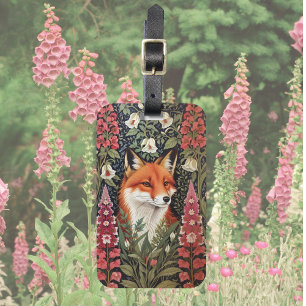 Fuchs und Fingerhutblumen William Morris Inspirier Gepäckanhänger