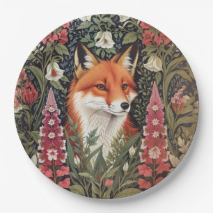 Fuchs und Fingerhutblumen William Morris Inspirier Pappteller