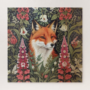 Fuchs und Fingerhutblumen William Morris Inspirier Puzzle
