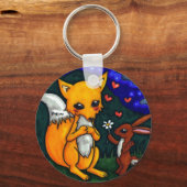 Fuchs und gemeinsame Liebe Schlüsselanhänger (Vorderseite)